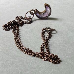 Amethyst Crescent Moon Necklace l Moon Phase Pendant by Query Eve
